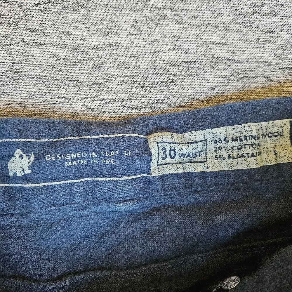 Woolly Longhaul Shorts Men’s Size 30 Blue 9” Inseam Merino Wool Blend EUC